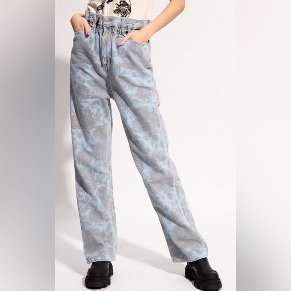 Levi x Ganni paper bag Wide Leg Jeans with High Waist - Picture 2 of 9